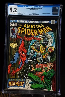 Buy AMAZING SPIDER-MAN #124 Sep 1973 CGC 9.2 1st Appearance Of MAN-WOLF • 633.26£