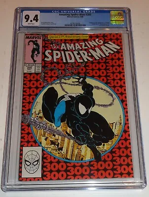 Buy Amazing Spider-man #300 Cgc 9.4 White Mcfarlane Key 1st App Venom 1988 Perfect C • 707.74£