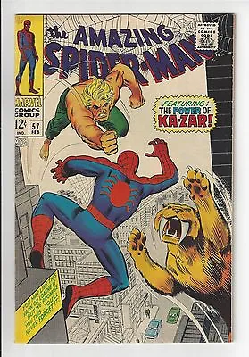 Buy AMAZING SPIDER-MAN #57, 1968, Marvel Comics, VF-/VF CONDITION, KA-ZAR! • 63.07£
