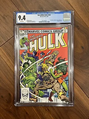 Buy Incredible Hulk #282 CGC 9.4WP❄️ 1st Meeting Hulk She-Hulk Marvel 4/83 • 51.24£