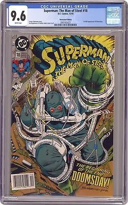 Buy Superman The Man Of Steel #18D CGC 9.6 Newsstand 1992 3997455021 1st Doomsday • 126.88£
