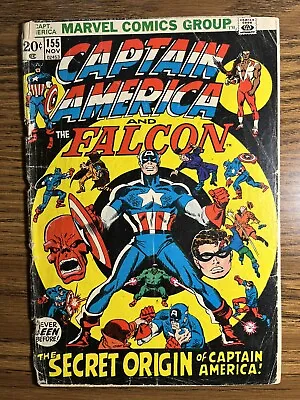 Buy Captain America 155 Origin Story Of William Burnside & Jack Monroe Marvel 1972 C • 5.22£