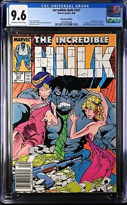 Buy Marvel The Incredible Hulk #347 Cgc 9.6 Near Mint+  Newsstand Key 9/88 • 87.07£