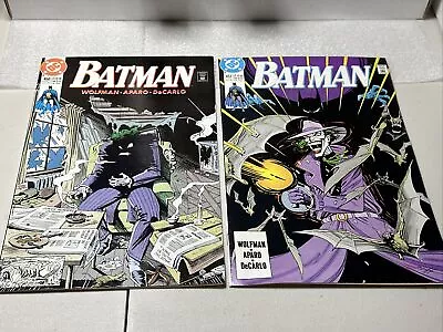 Buy Batman DC Comics Books Lot Of 2 1990 #450 451 The Joker By Wolfman Aparo Decalo • 8.79£