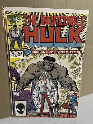 Buy Incredible Hulk 324 🔑1986 RETURN OF GREY HULK🔥Copper Marvel Comics🔥VF+ • 15.82£