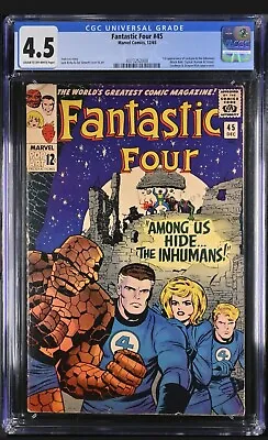 Buy Fantastic Four #45 CGC 4.5 (1965) 1st Appearance Inhumans Black Bolt Marvel VG+ • 154.87£