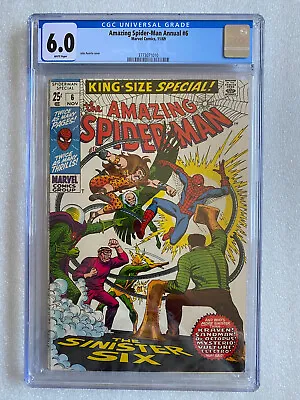 Buy Amazing Spider-man Annual #6 CGC 6.0 White Pages! 1969 - Sinister Six Appearance • 261.39£