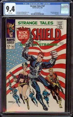Buy Strange Tales # 167 CGC 9.4 White (Marvel, 1968) Classic Jim Steranko Flag Cover • 555.67£