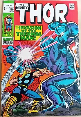 Buy Thor #170 - FN+ (6.5) - Marvel 1969 - UK Price Variant - Kirby Art - Thermal Man • 13.50£