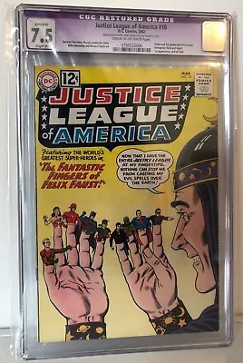 Buy Justice League Of America #10 - Cgc 7.5 - 1st Felix Faust • 225£