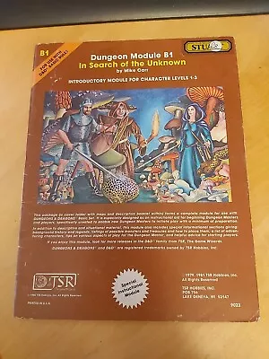 Buy AD&D Advanced Dungeons & Dragons Dungeon Module B1 In Search Of The Unknown 80's • 7.99£