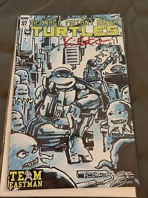 Buy TMNT RE 57 Teenage Mutant Ninja Turtles Signed Autograph Auto Kevin Eastman Team • 39.57£
