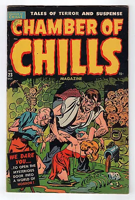 Buy Harvey Pre-Code 1951 CHAMBER OF CHILLS No. 23 (#3) FNVF 7.0 Dungeon/Skulls Cover • 298.22£