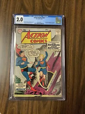 Buy Action Comics #252 CGC 2.0 DC 1959 1st Supergirl! Key Issue Flash Movie! • 1,459.10£