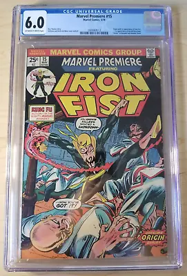 Buy Marvel Premiere #15 - CGC 6.0 (1974, Marvel) 1st Iron Fist & Origin, MCU Return? • 180.13£