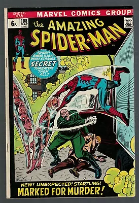 Buy Marvel Comics Amazing Spiderman 108 1972 FN 6.0 Marked For Murder  • 41.99£