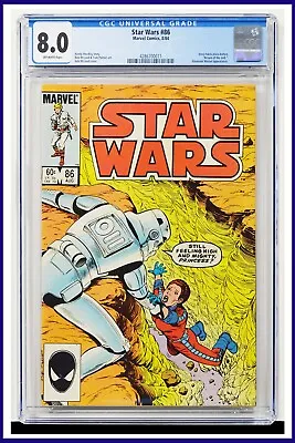 Buy Star Wars #86 CGC Graded 8.0 Marvel August 1984 Of White Pages Comic Book. • 47.66£