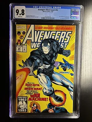 Buy Avengers West Coast #94 CGC 9.8 NM 1st Appearance Rhodes As War Machine MCU🔥 • 155.90£