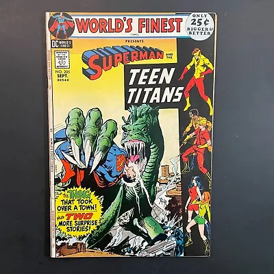 Buy World's Finest 205 Bronze Age DC 1971 Neal Adams Superman Teen Titans Comic • 12.02£