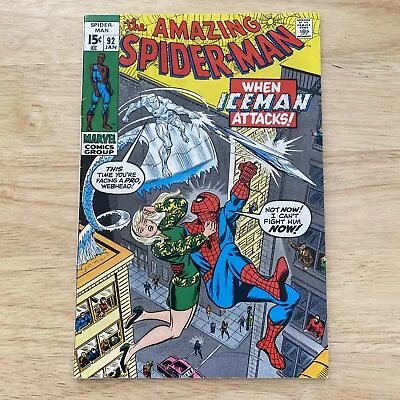 Buy The Amazing Spider-Man # 92 (Vol 1 Jan 1971) When Iceman Attacks! Gil Kane  • 297.07£