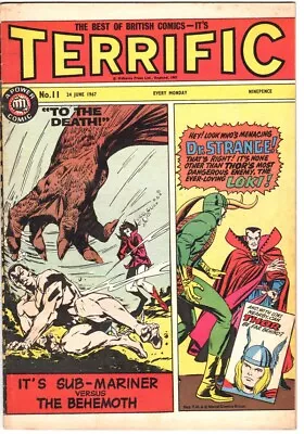 Buy STRANGE TALES #123 Dr. Strange Vs. 1967 Loki UK Reprint TERRIFIC #11 Avengers 11 • 6.86£