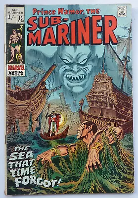 Buy The Sub-Mariner #16 - Marvel Comics UK Variant (Shilling) August 1969 VG+ 4.5 • 13.95£