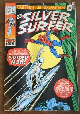 Buy Silver Surfer #14 Marvel Comics 1970. Spider-Man Crossover.  • 40£