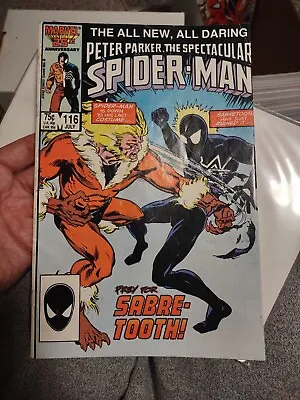 Buy Peter Parker The Spectacular Spider-Man #116 Sabertooth 1986 Lower Grade  • 7.14£