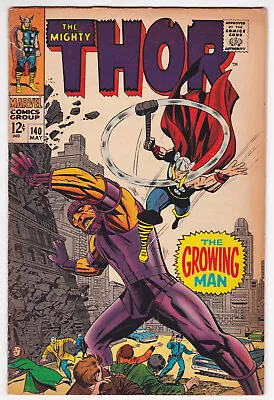 Buy Mighty Thor #140 Very Good 4.0 Kang Growing Man Stan Lee Jack Kirby Art 1967 • 14.47£