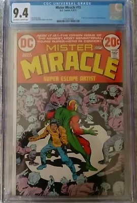 Buy Mister Miracle #15 CGC 9.4 1973 1st Shilo Norman The New Mr. Miracle. HOT! • 237.89£