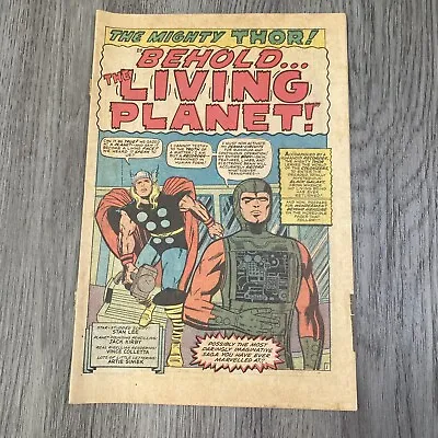 Buy Thor #133 Marvel Comics 1966 No Cover Comic Book Stan Lee Vintage Living Planet • 15.80£