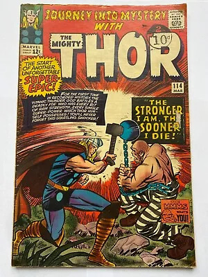 Buy JOURNEY INTO MYSTERY Feat  THOR #114 Silver Age 1st ABSORBING MAN Marvel 1965 VG • 49.95£