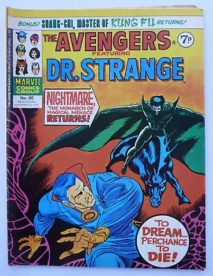 Buy The Avengers #60 - Dr Strange Marvel Comics Group UK 9 November 1974 FN- 5.5 • 9.99£