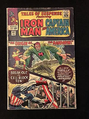 Buy Tales Of Suspense 62 3.5 Marvel 1965 Origin Of Mandarin Iron Man Captain  Bd • 23.64£