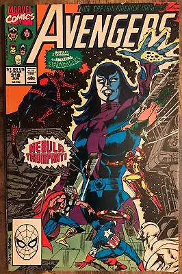 Buy Avengers #318 By Nicieza Spider-Man Nebula Thor Iron Man Vision Quasar NM/M 1990 • 7.99£