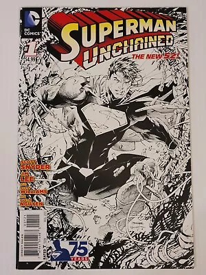 Buy SUPERMAN UNCHAINED #1 - Jim Lee Black & White 1:300 Variant Cover • 19.86£