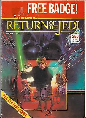 Buy Star Wars Return Of The Jedi #1 First Issue! Weekly VG (1983) Marvel Comics UK • 25£
