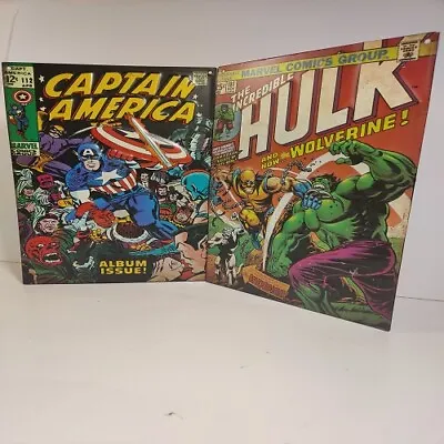 Buy Marvel Comics The Incredible Hulk #182 & Captain America # 112  Metal Cover Sign • 23.83£