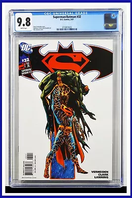 Buy Superman Batman #32 CGC Graded 9.8 DC February 2007 White Pages Comic Book • 100.53£