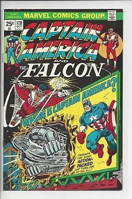 Buy Captain America #178 VF-(7.5) 1974 - Flyin' Falcon Action Cover • 11.86£