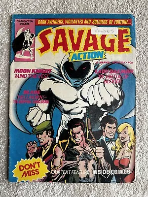 Buy SAVAGE ACTION No.8 - UK MARVEL MONTHLY - BLADE - MOON KNIGHT - 1980 • 2.99£