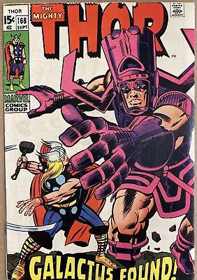 Buy The Mighty Thor #168 Sept 1968 Ist App Thermal Man Origin Of Galactus Part 1 Key • 89.99£