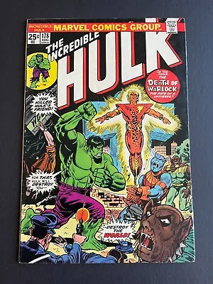 Buy  Incredible Hulk #178 -Warlock Born Again, Resurrection (Marvel, 1974) VF- • 27.02£