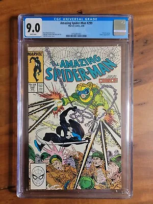 Buy Amazing Spider-Man #299 (Marvel 1988) 1st Cameo Venom : Direct : CGC 9.0 White • 91.94£