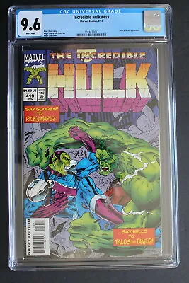 Buy INCREDIBLE HULK #419 1st Full TALOS UNTAMED Captain Marvel MOVIE Villain CGC 9.6 • 70.58£