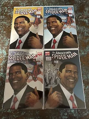 Buy The Amazing Spider-Man #583 Obama Variants 2nd, 3rd, 4th & 5th Printing Set Of 4 • 19£