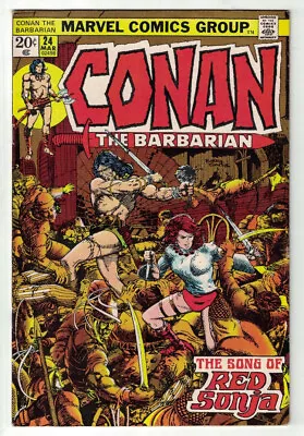 Buy Conan The Barbarian #24 VF- 7.5  1st Full Appearance Of Red Sonja • 111.53£