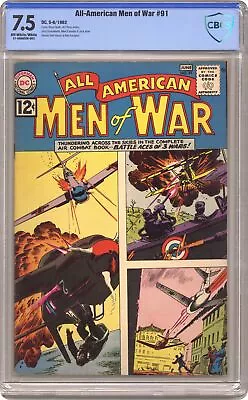 Buy All American Men Of War #91 CBCS 7.5 1962 21-096B50E-003 • 139.01£