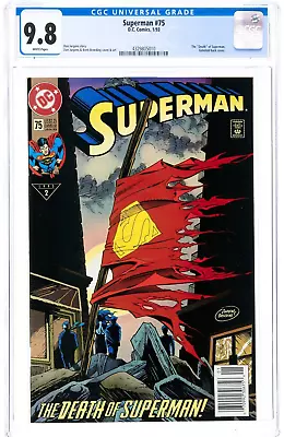 Buy 🔥Superman #75 NEWSSTAND 1st PRINT CGC 9.8 (DC 1993) Iconic DEATH OF SUPERMAN Bo • 193.81£