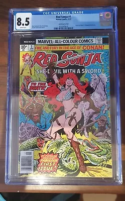 Buy Red Sonja #1 Cgc 8.5 White Pages Key Uk Price Variant 1977 Bronze Age • 0.99£